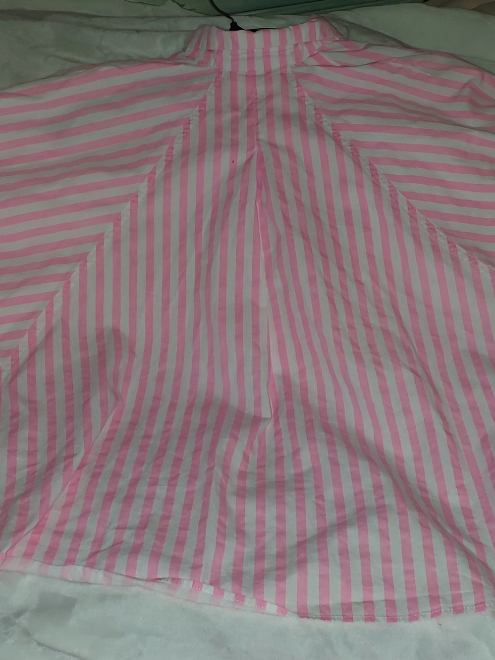 Pink and White Striped Parachute Shirt Small
